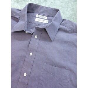 Roundtree & Yorke Shirt Mens Sz. 18 / 35 BIG Buttoned Down Long Sleeve Purple